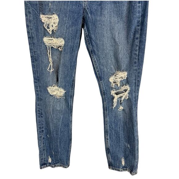 Abercrombie & Fitch Curve Love High Rise Mom Jeans Distressed Size 25 - Picture 2 of 11